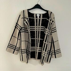 Chicos blk and cream check jacket size 2